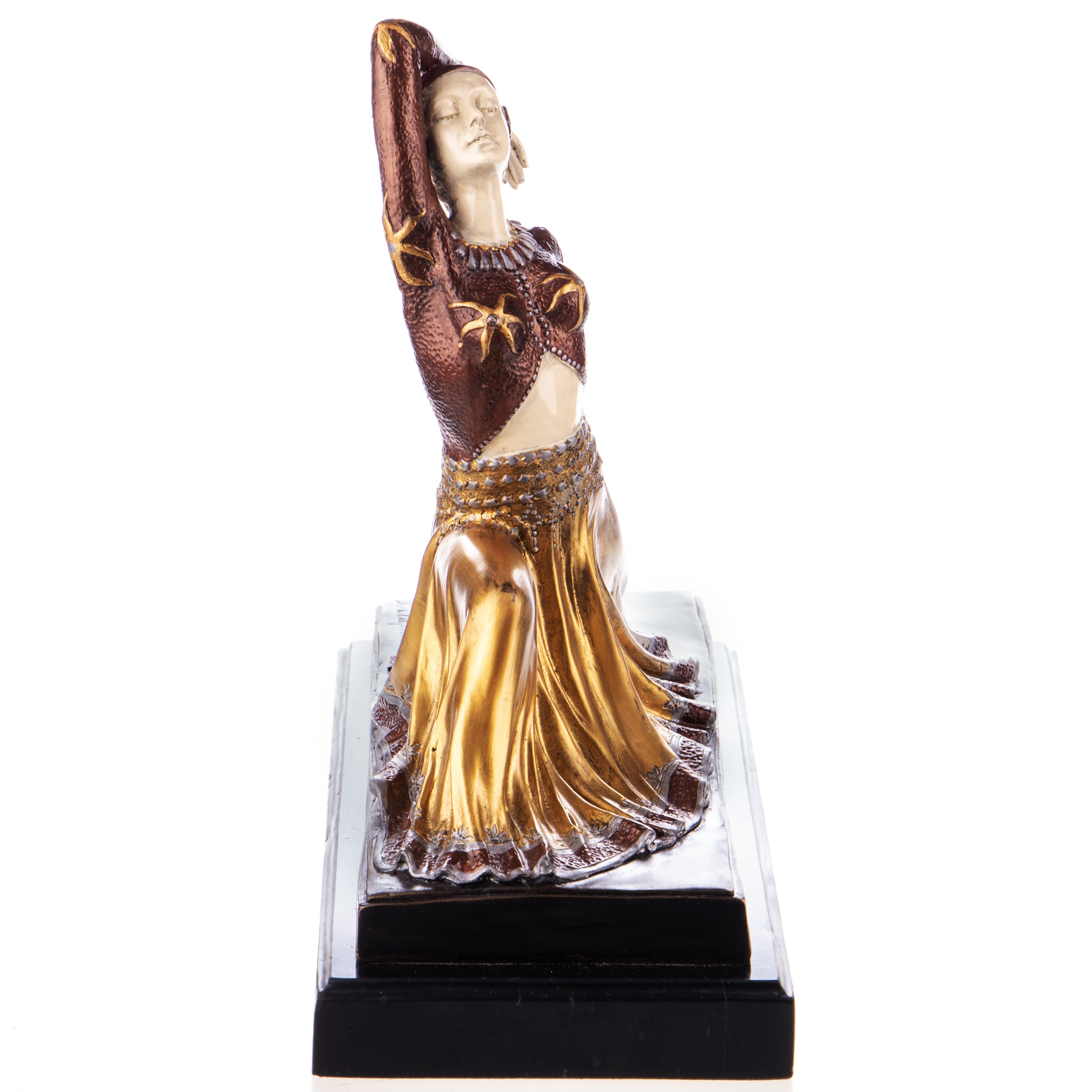 Bronze Skulptur Tänzerin im Art déco - signierte Figur auf Marmorsockel