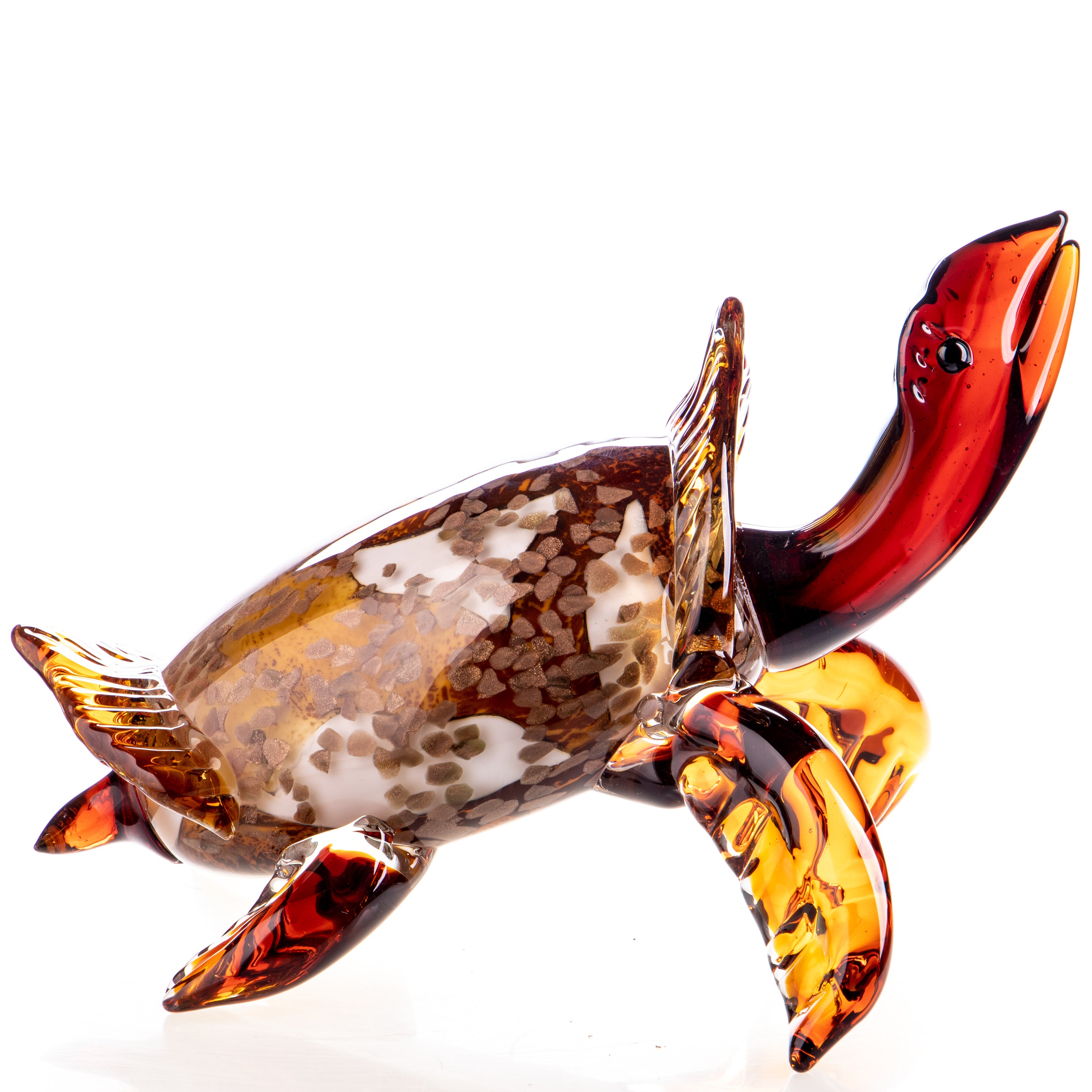 Skulptur aus Glas einer Schildkröte im Murano Stil