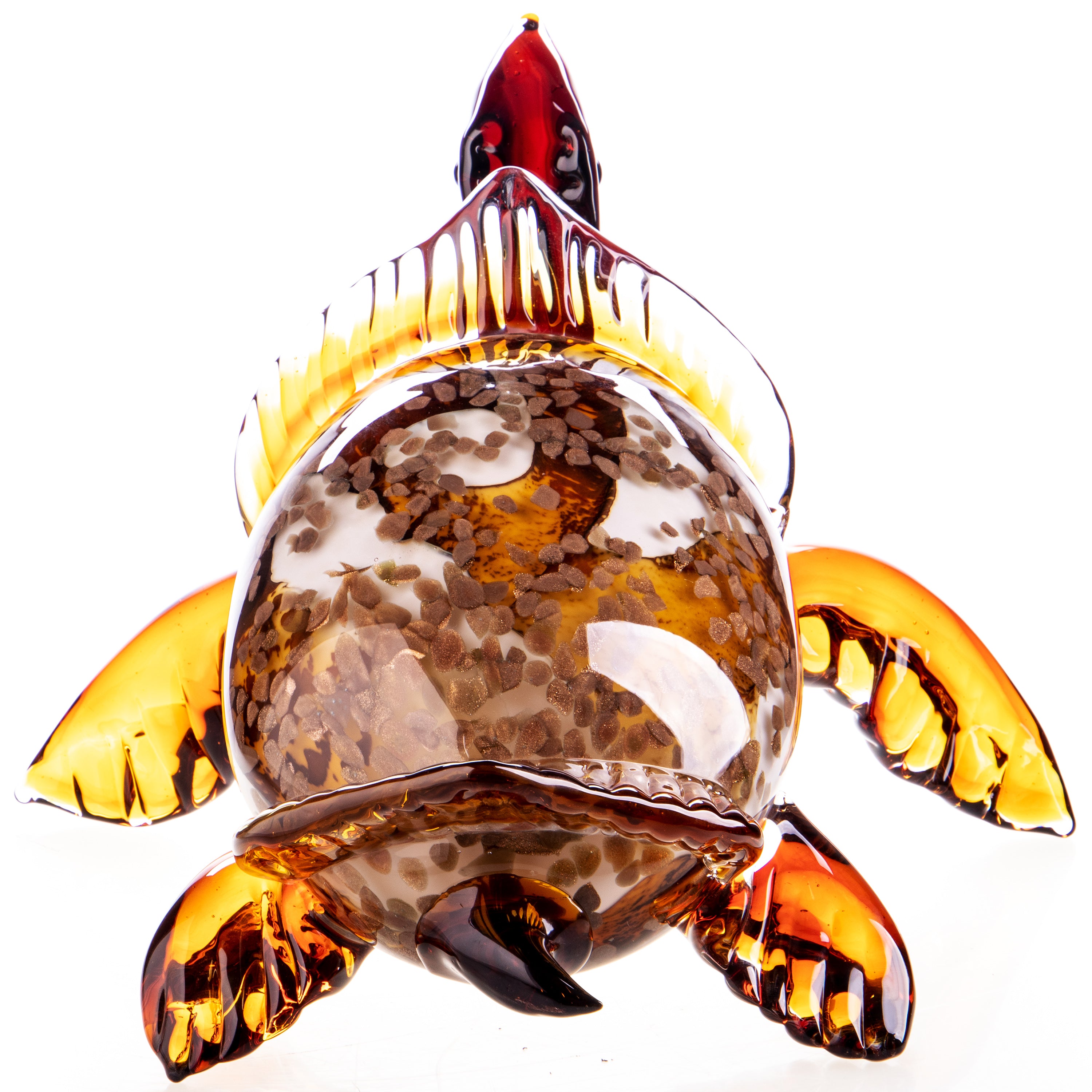 Skulptur aus Glas einer Schildkröte im Murano Stil
