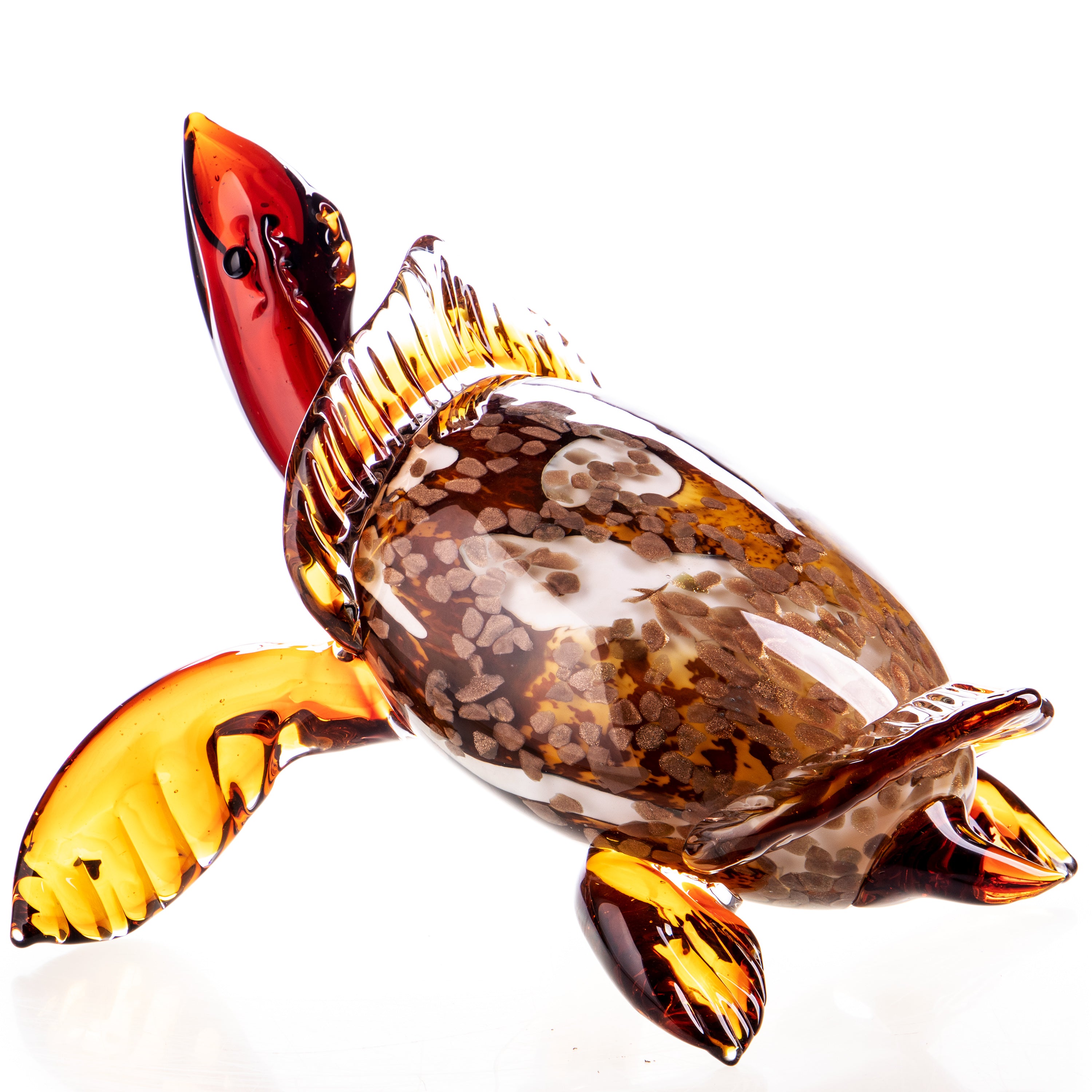 Skulptur aus Glas einer Schildkröte im Murano Stil
