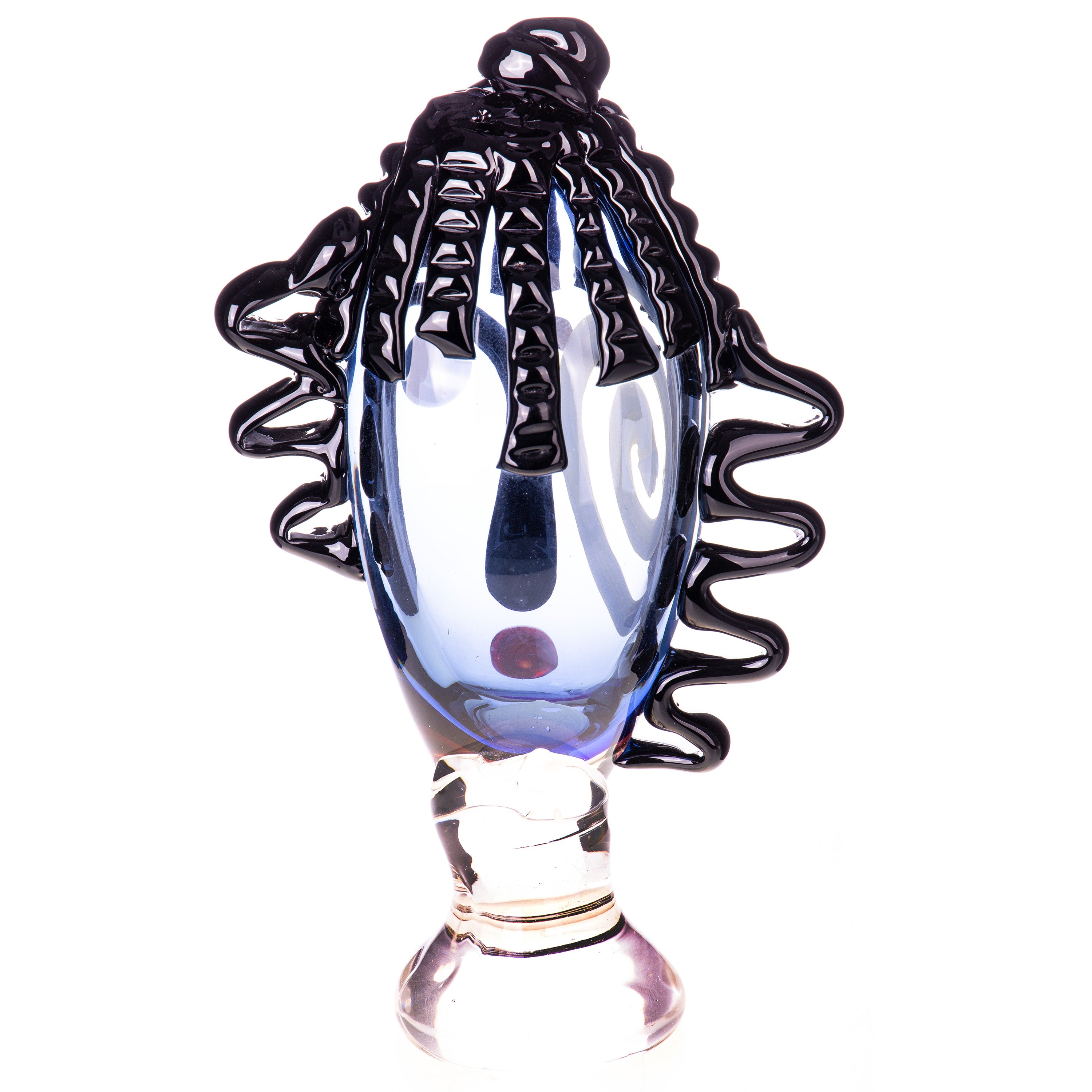 Murano Glas Skulptur - Abstraktes Gesicht aus mundgeblasenem Glas