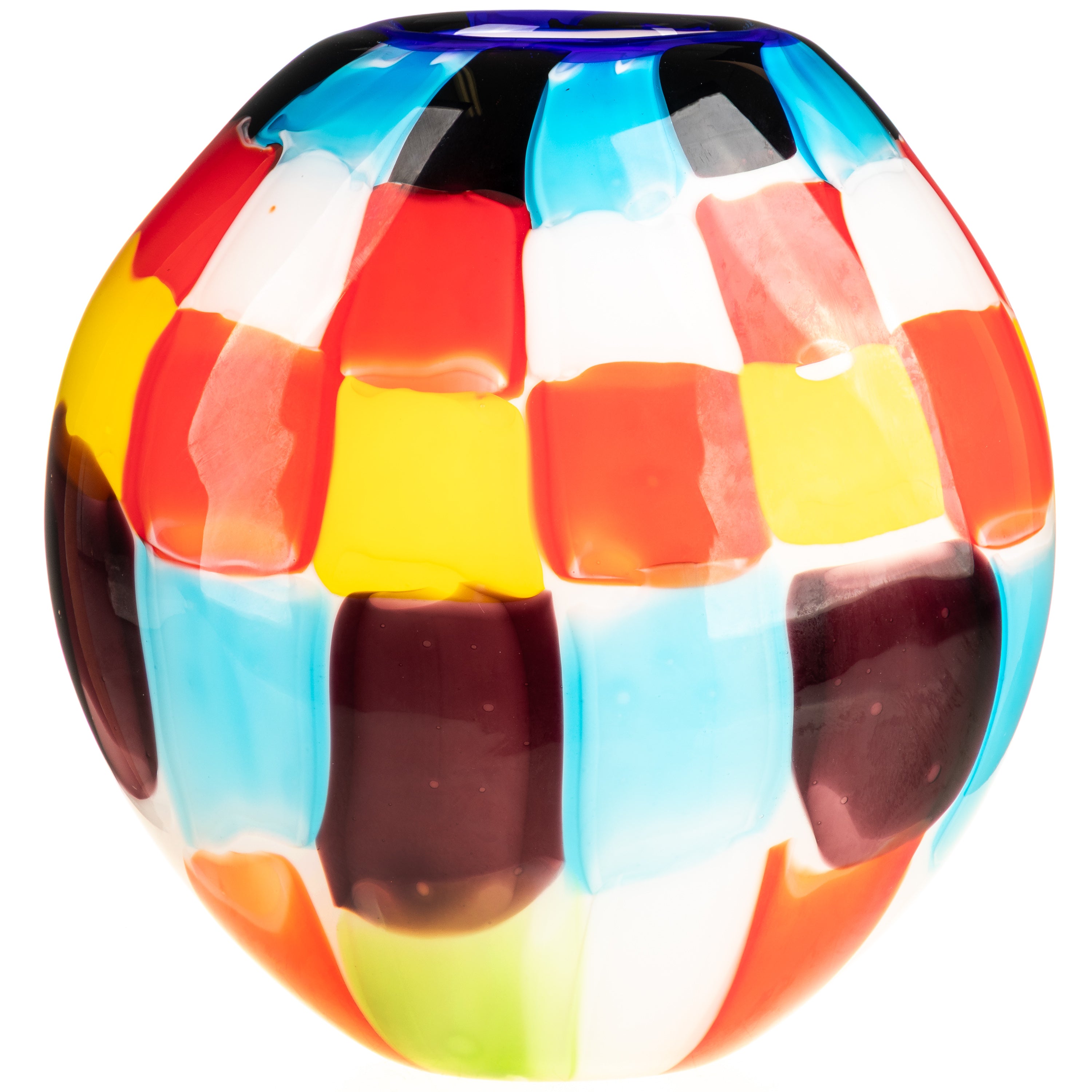 Murano Glasvase im Pezzato Stil - mundgeblasene Glaskunst