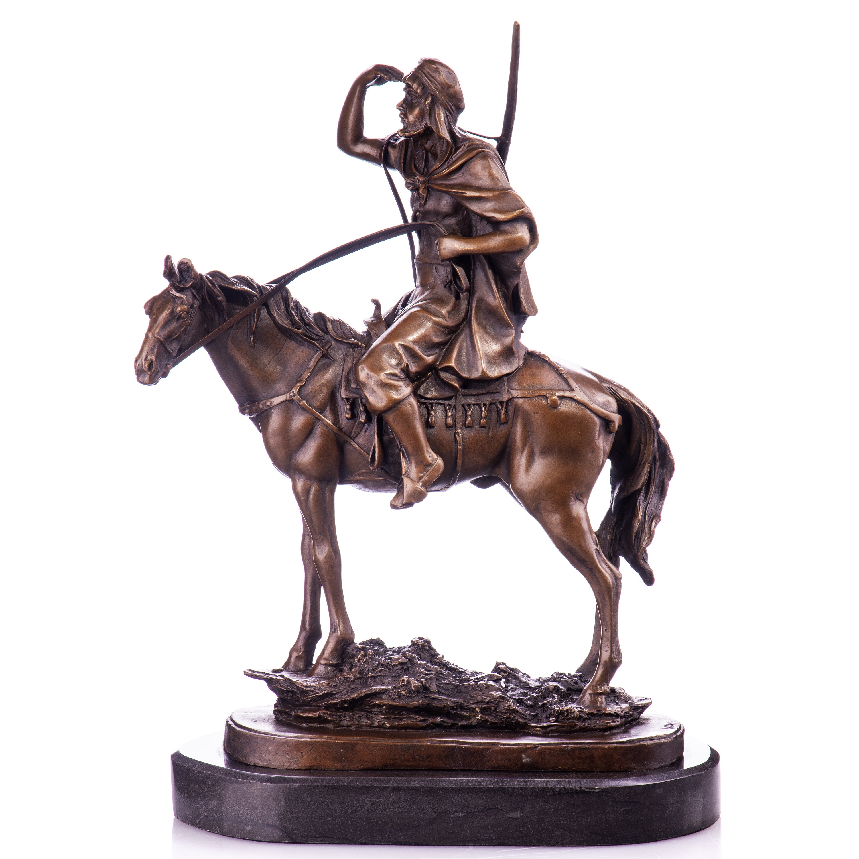 Bronzeskulptur Reiter auf Pferd im Orient