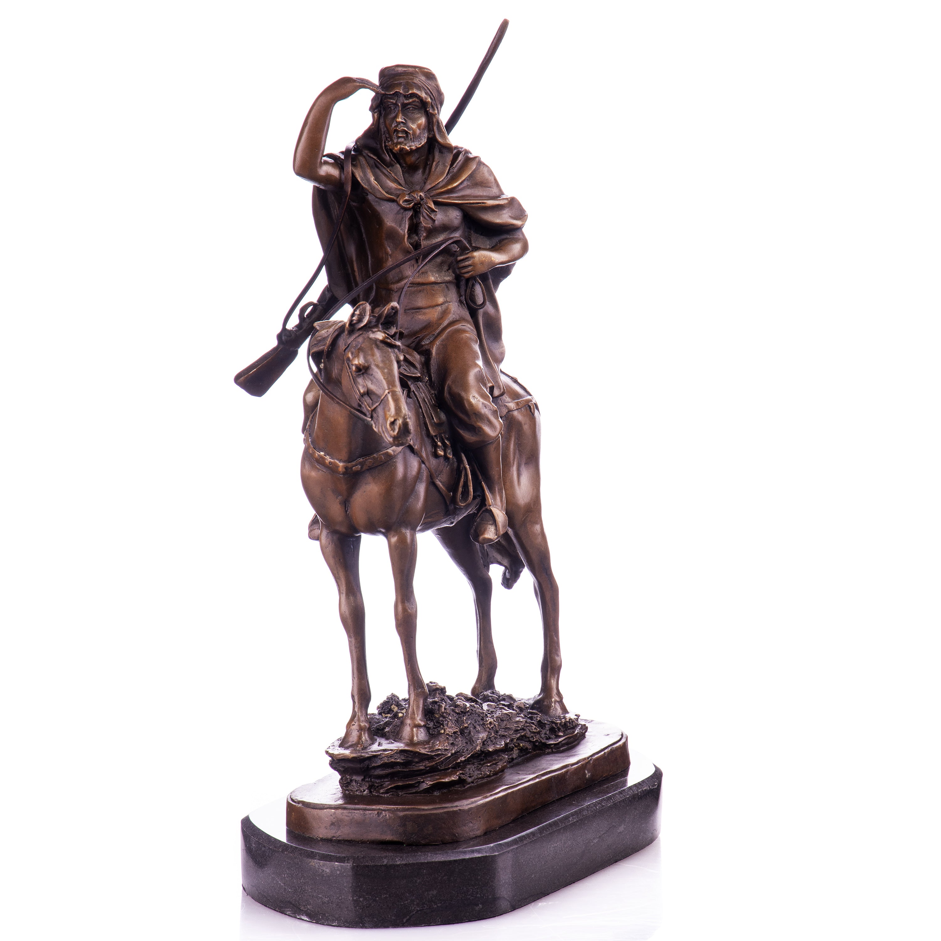 Bronzeskulptur Reiter auf Pferd im Orient