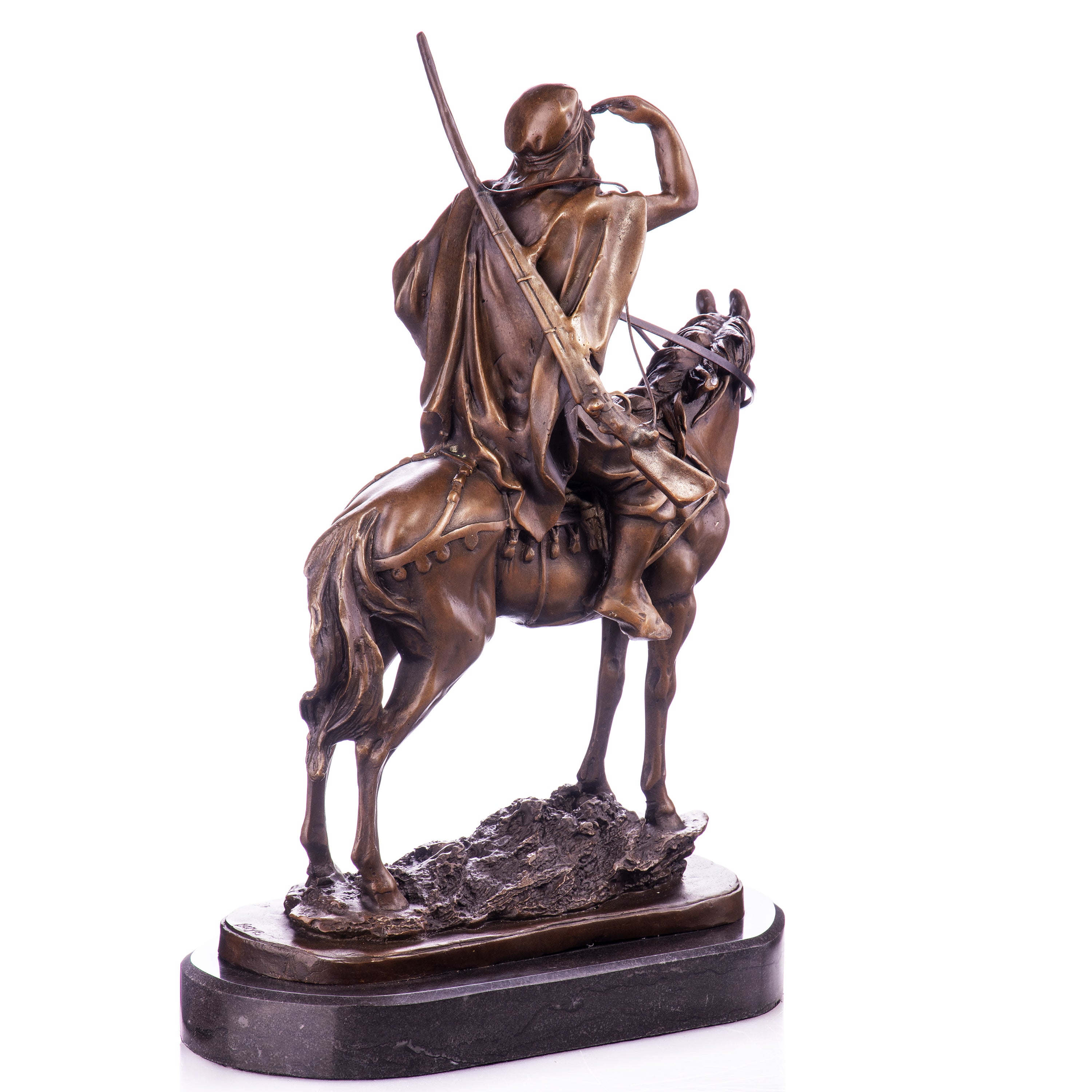Bronzeskulptur Reiter auf Pferd im Orient