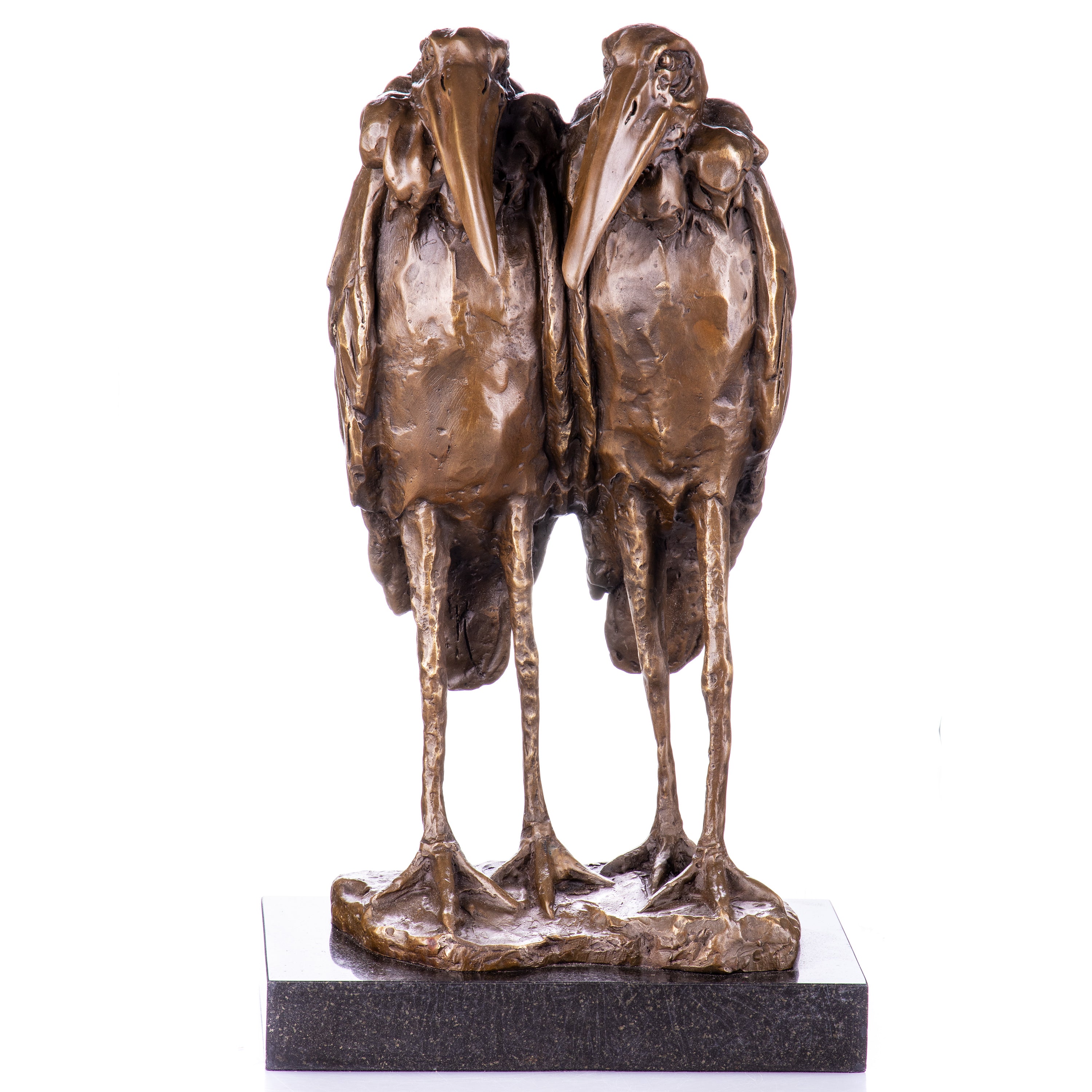 Bronze Skulptur Vogelpaar nach Bugatti - Tierfigur auf Marmorsockel