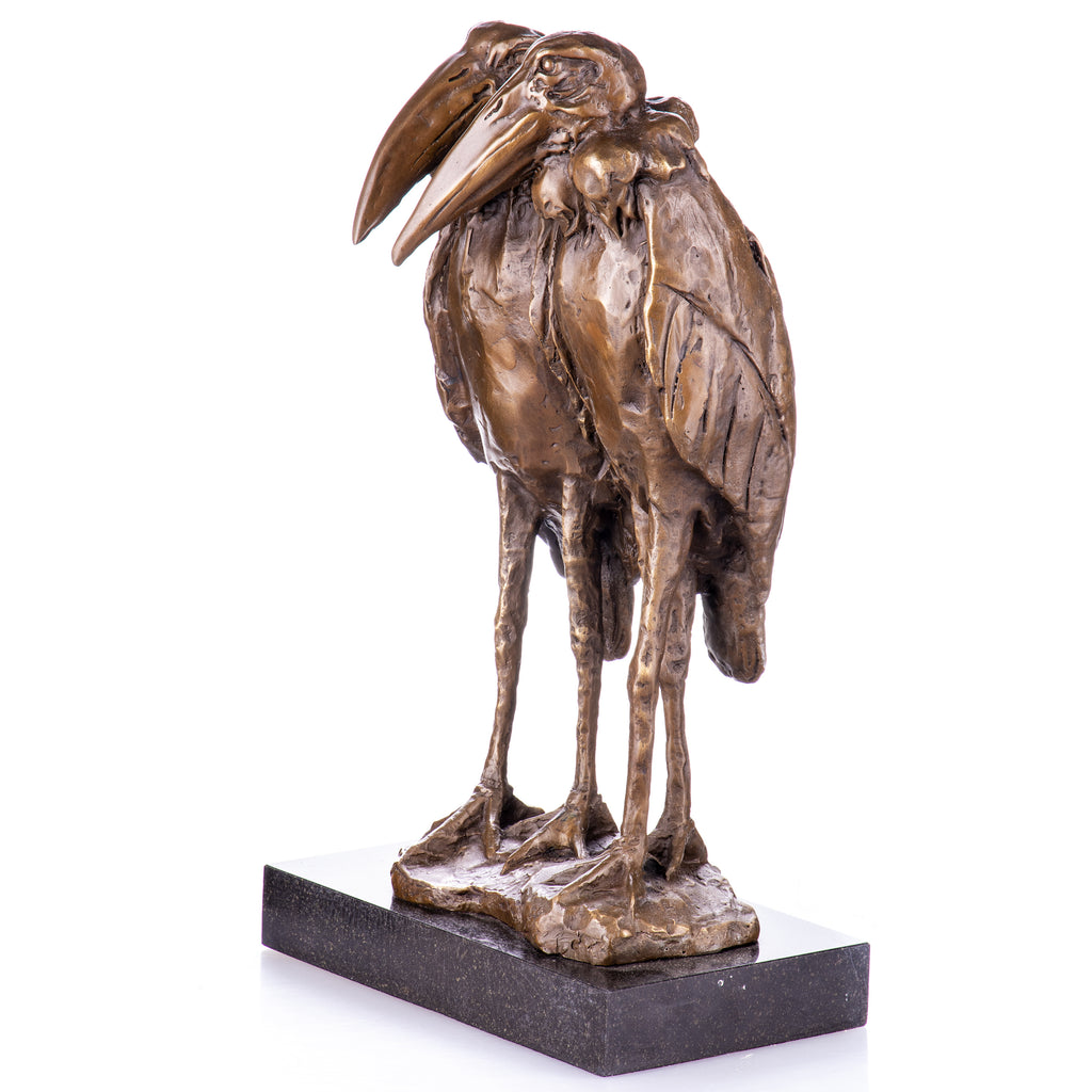 Bronze Skulptur Vogelpaar nach Bugatti - Tierfigur auf Marmorsockel