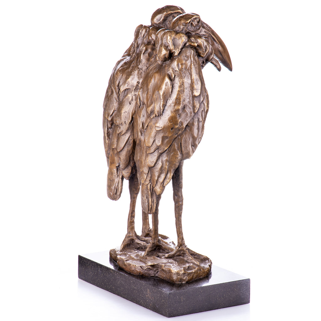 Bronze Skulptur Vogelpaar nach Bugatti - Tierfigur auf Marmorsockel