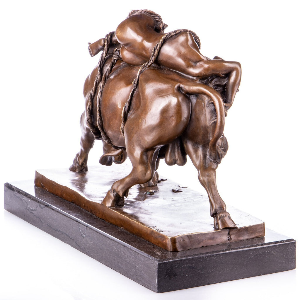 Bronze Skulptur Entführung Europas - signierte Mythologie Figur auf Marmorsockel