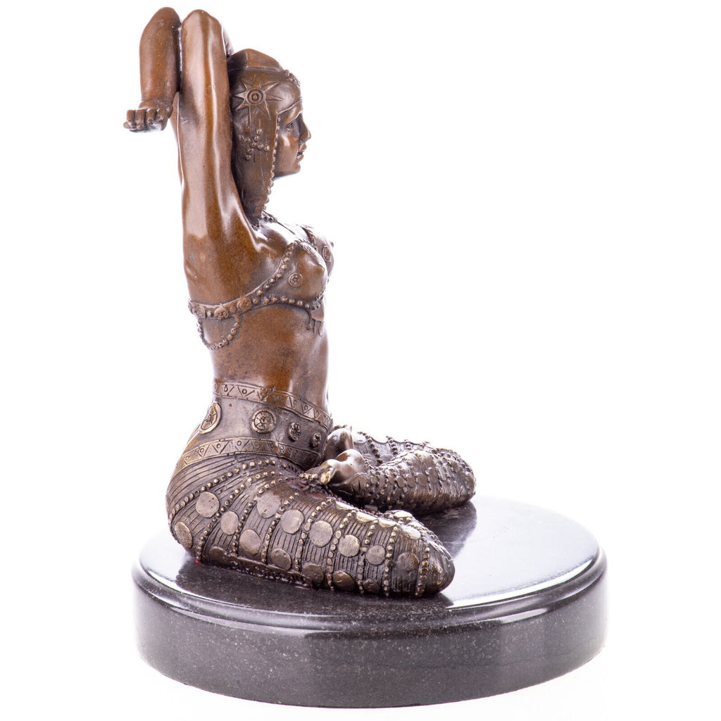 Bronze Skulptur Tänzerin nach D.H Chiparus - signierte Art Déco auf Marmorsockel