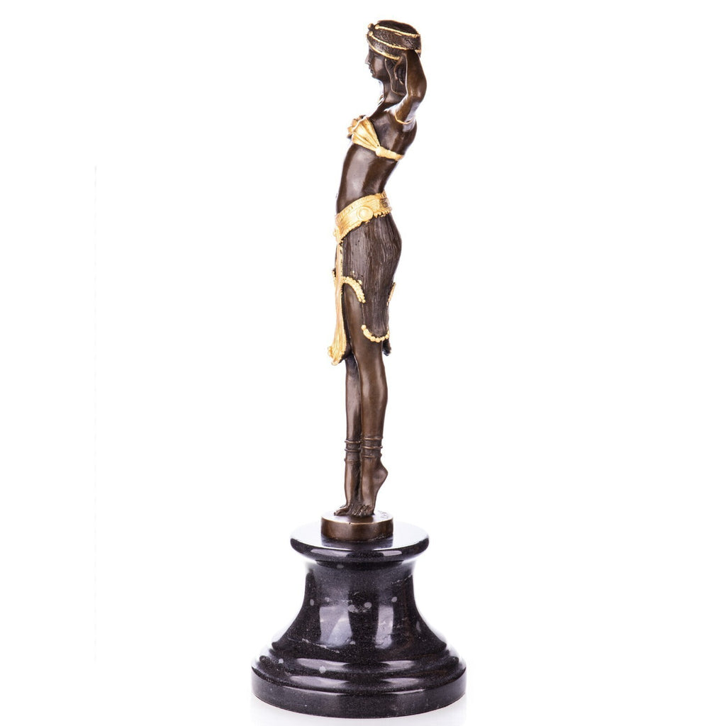 Bronze Skulptur Art Déco Tänzerin nach D.H Chiparus – signierte Figur auf Marmor