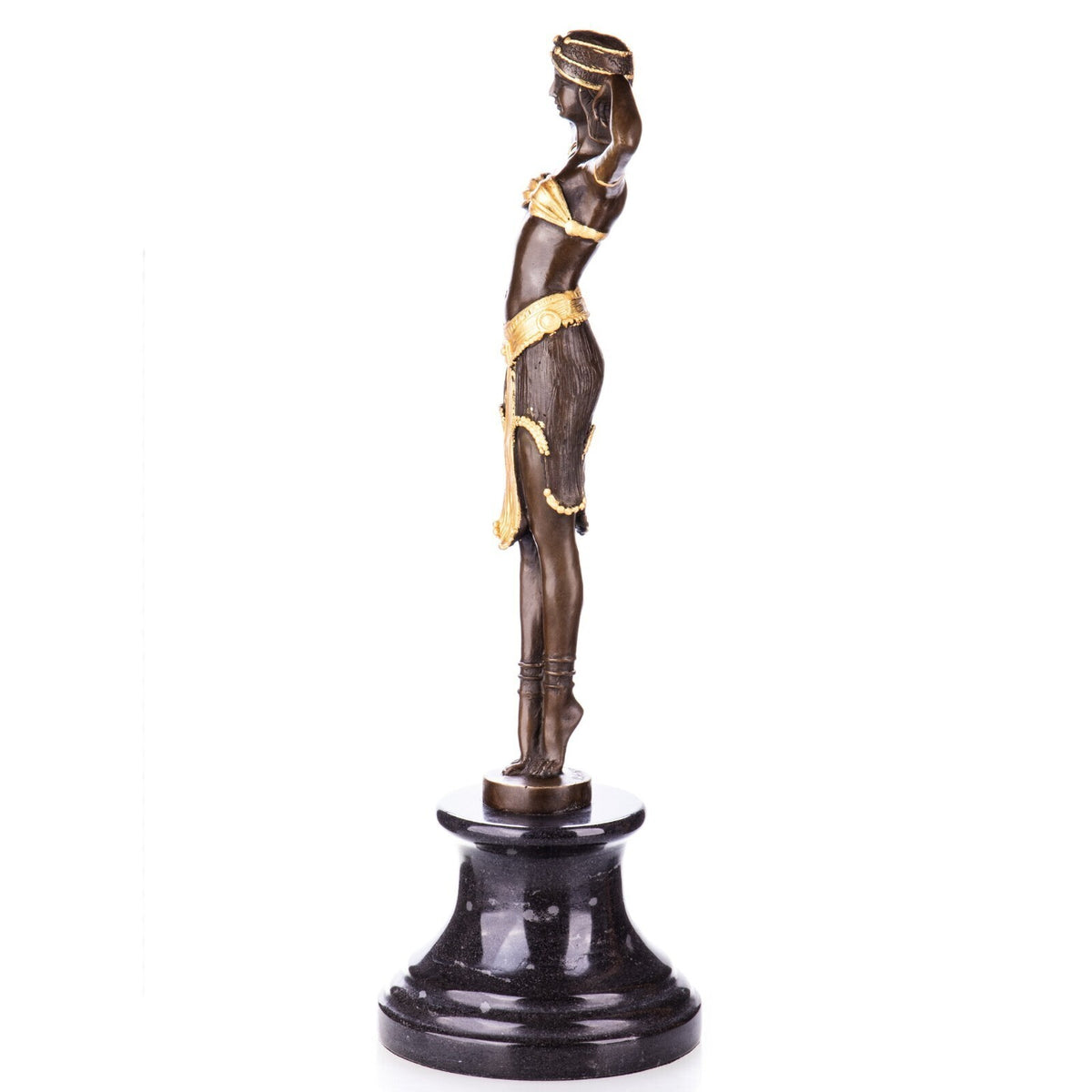 Bronze Skulptur Art Déco Tänzerin nach D.H Chiparus – signierte Figur auf Marmor