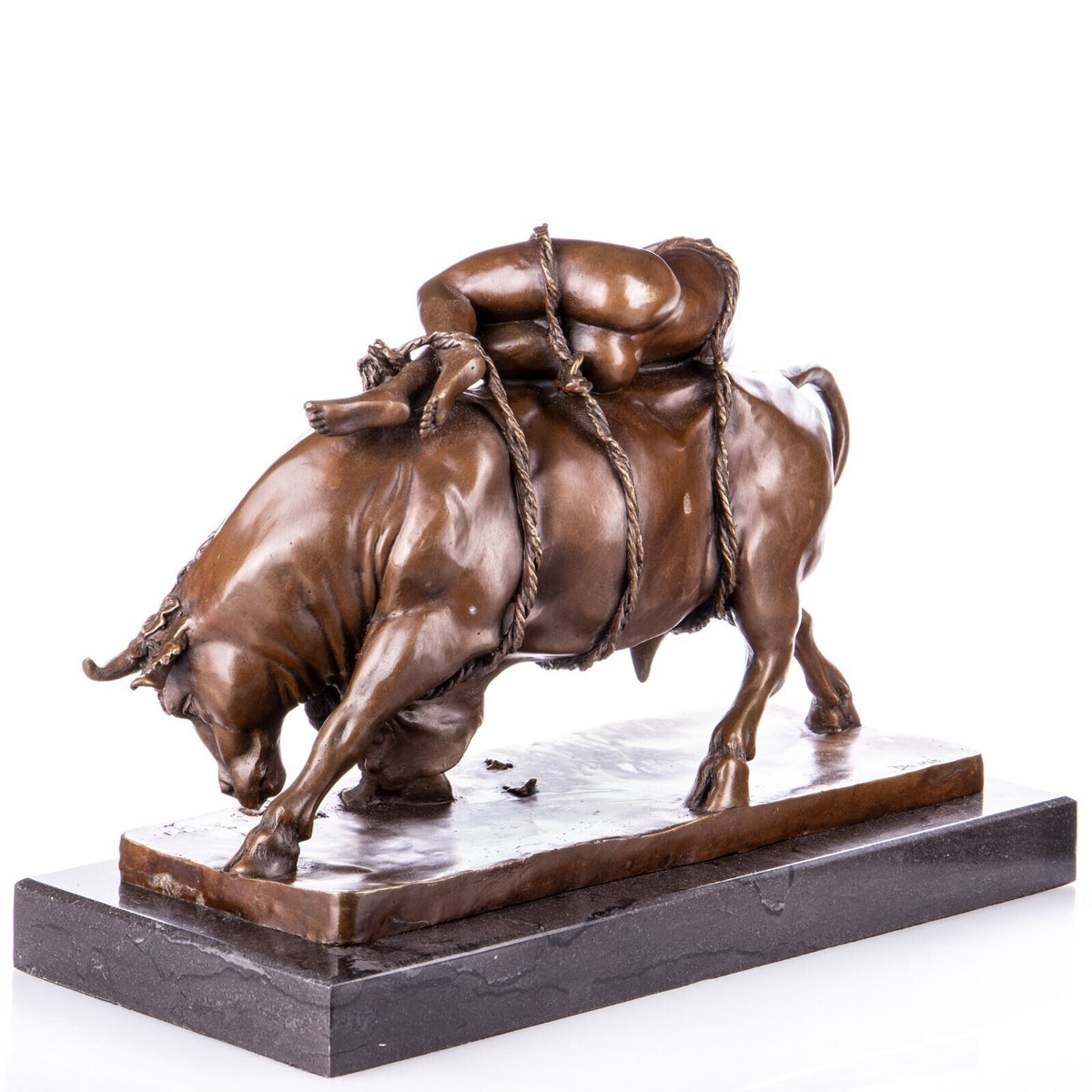 Bronze Skulptur Entführung Europas - signierte Mythologie Figur auf Marmorsockel