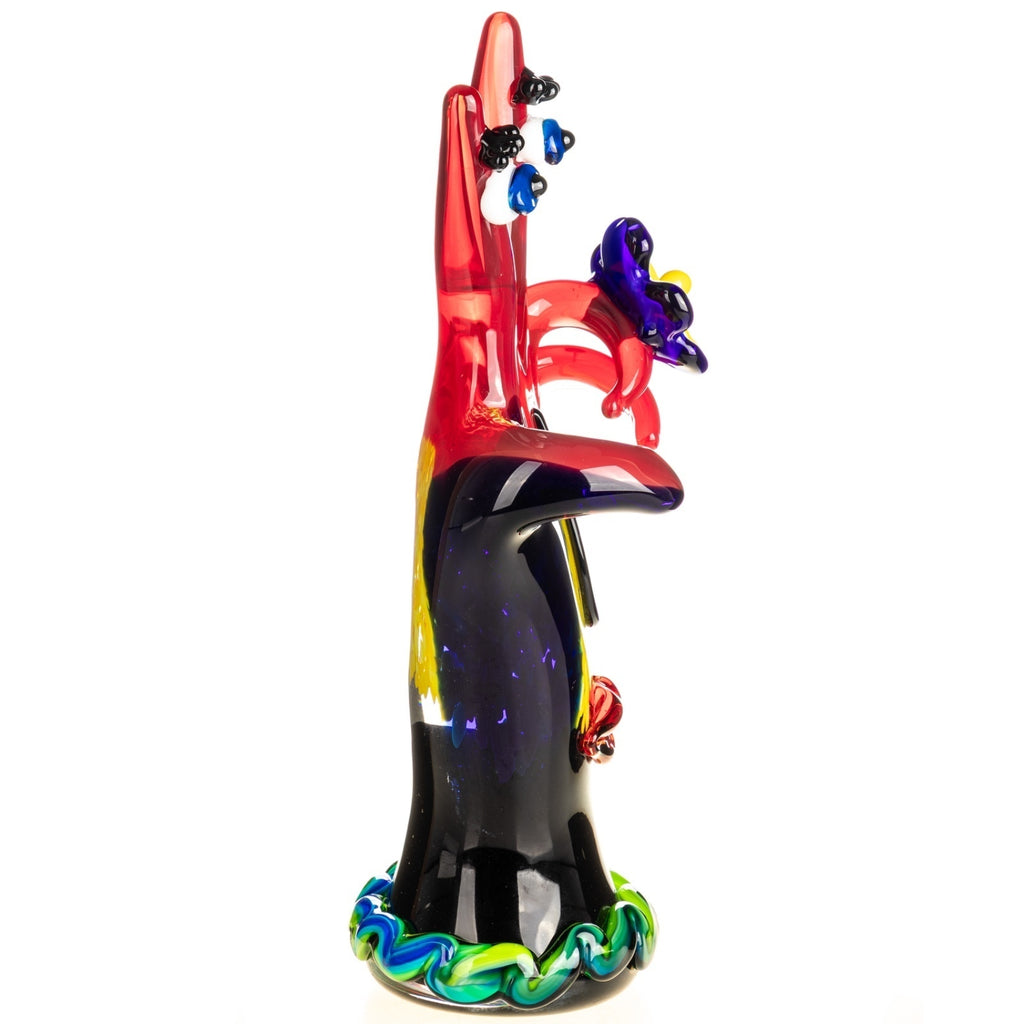 Exklusive Murano Glas Skulptur – Hand mit Gesicht und Blume