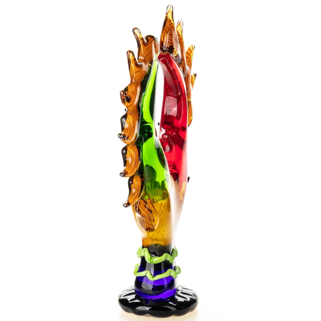 Murano Glasbüste bunt – Mundgeblasene Glas Skulptur mit zwei Gesichtern