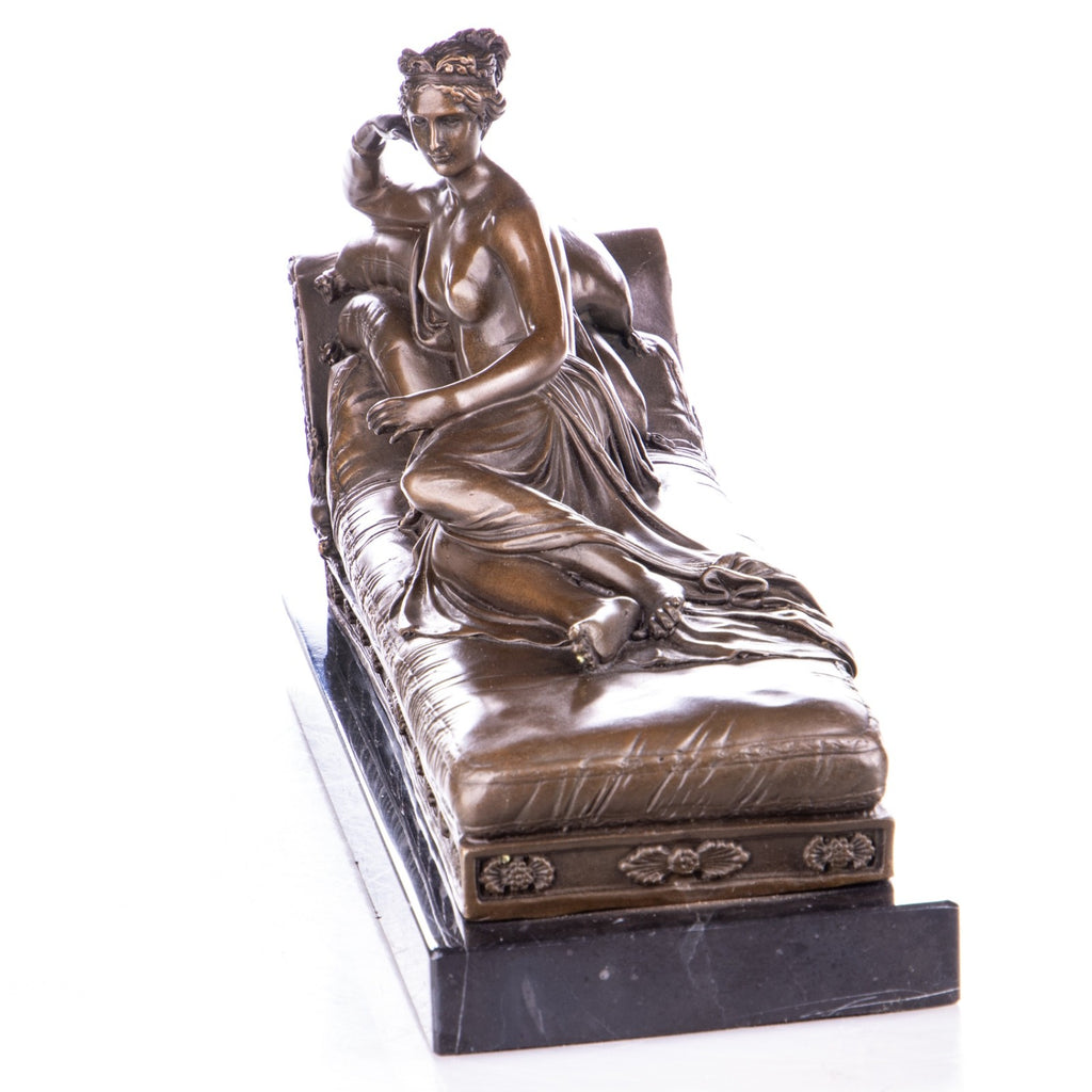 Bronze Skulptur Venus Victrix nach Canova - signierte Figur auf Marmorsockel