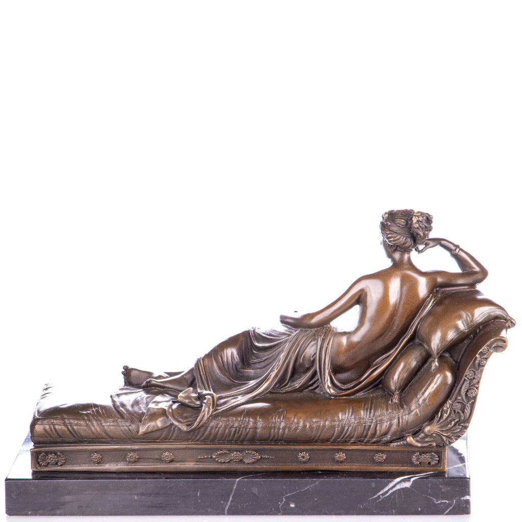 Bronze Skulptur Venus Victrix nach Canova - signierte Figur auf Marmorsockel