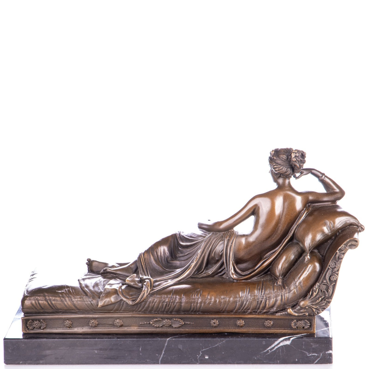 Bronze Skulptur Venus Victrix nach Canova - signierte Figur auf Marmorsockel